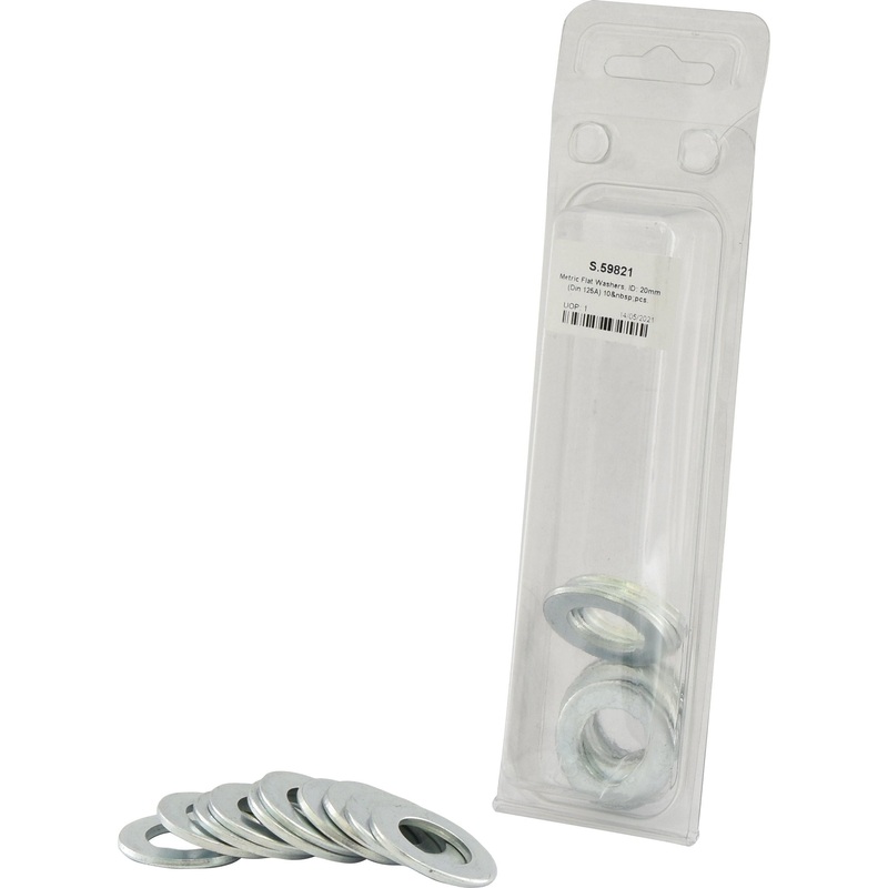 Metric Flat Washers, ID: 20mm (DIN | Standard No. DIN 125A) 10 pcs. Agripak | Sparex Part No.S.59821
