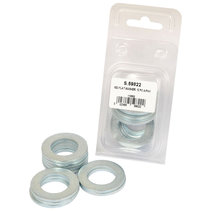 Metric Flat Washers, ID: 22mm (DIN | Standard No. DIN 125A) 10 pcs. Agripak | Sparex Part No.S.59822