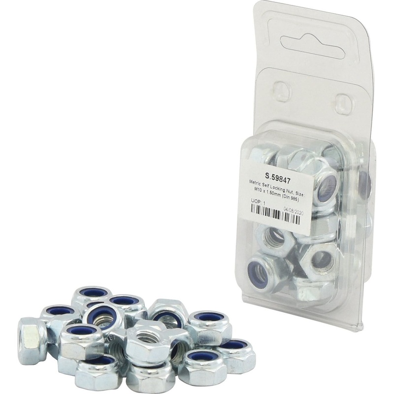 Metric Self Locking Nut, M10x1.50mm (DIN 985) Metric Coarse | Sparex Part No.S.59847