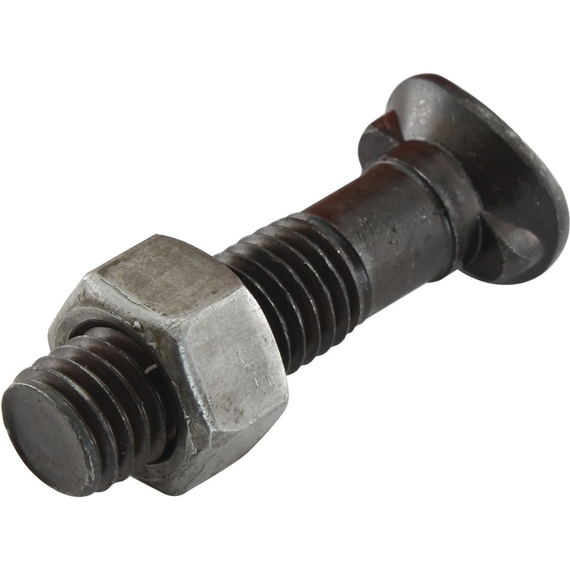 Oval Head Double Nib Bolt With Nut (TO2E) – M12 x 50mm, Tensile strength 10.9 (25 pcs. Box) To fit as: 100323403 | Sparex Part No.S.72330