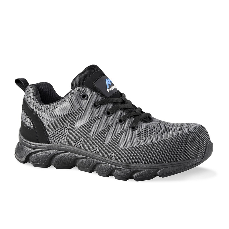 Proman Atlanta S3 Safety Trainer  Fibreglass Toecap, Water-Repellent & Anti-Fatigue | Black/Grey