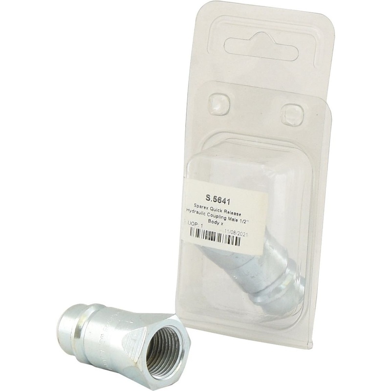 Sparex Quick Release Hydraulic Coupling Male 1/2” Body x 1/2” BSP Female Thread (Agripak 1 pc.) | Sparex Part No.S.5641