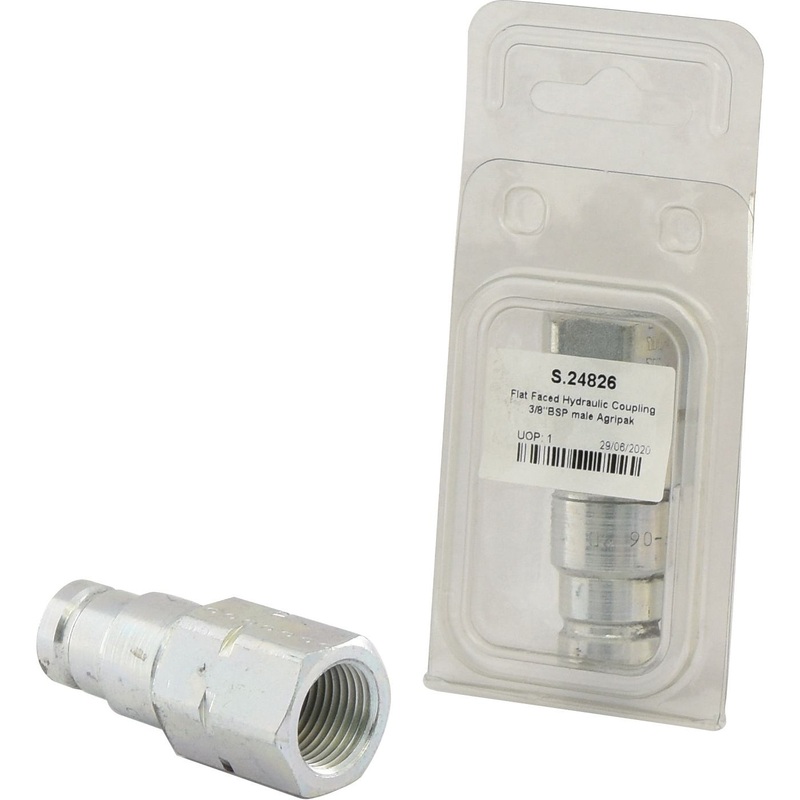 Sparex Flat Faced Coupling Male 3/8” Body x 3/8” BSP Female Thread (Agripak 1 pc.) | Sparex Part No.S.24826