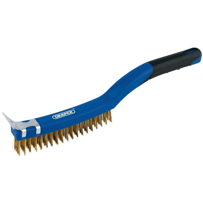 Draper Brass Wire Scratch Brush With Scraper, 350mm – WBSC14BR