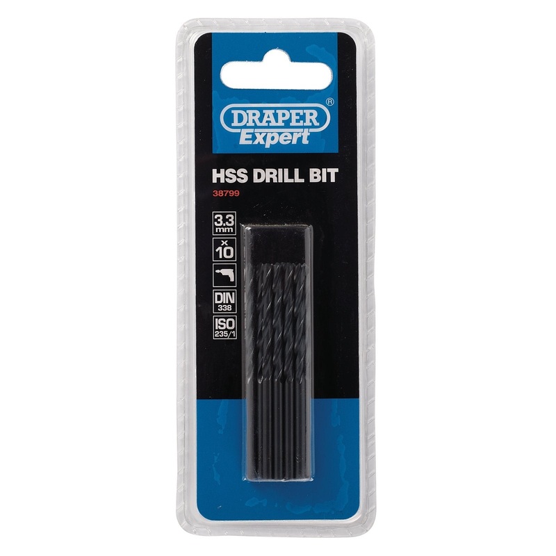 Draper Hss Drill Bit, 3.3mm (Pack Of 10) – H29MC