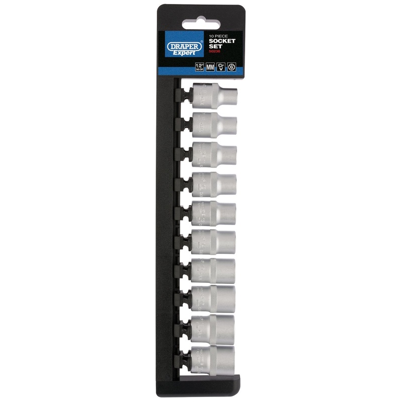 Draper Metric Socket Set, 1/2 Sq. Dr. (10 Piece) – H10M/6PT/E