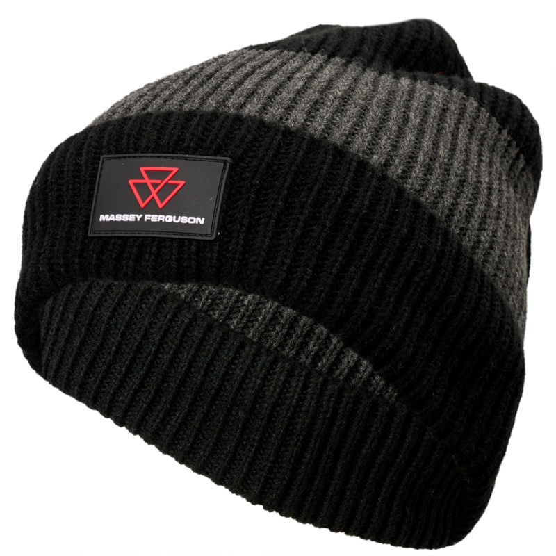 Massey Ferguson Knitted Beanie  Two-Tone Grey with Embroidered Logo | X993482302000