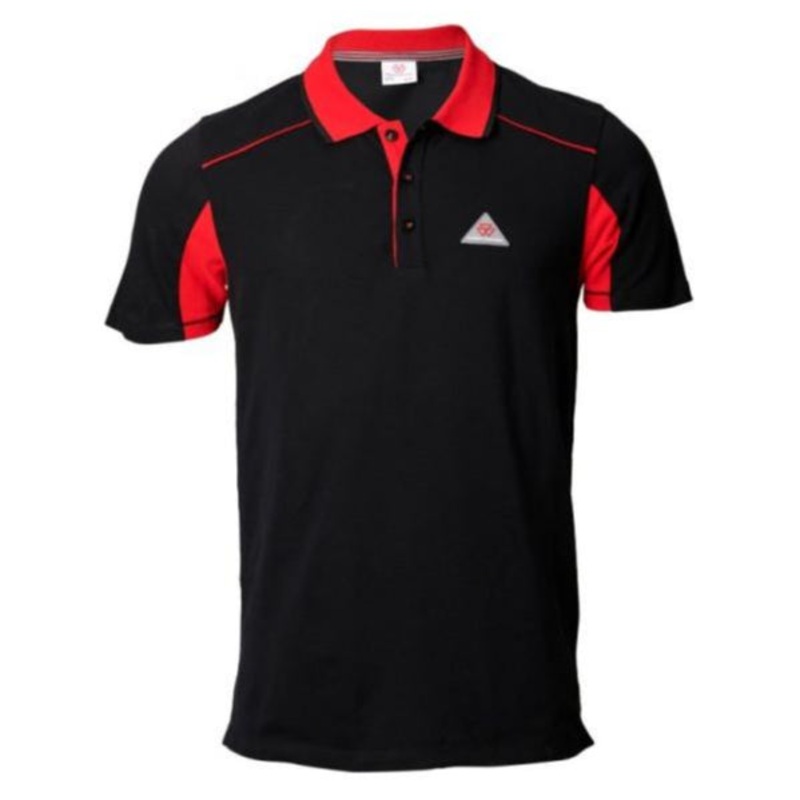 Massey Ferguson Mens Black Polo Shirt  New Logo & Red Trim | X993322202