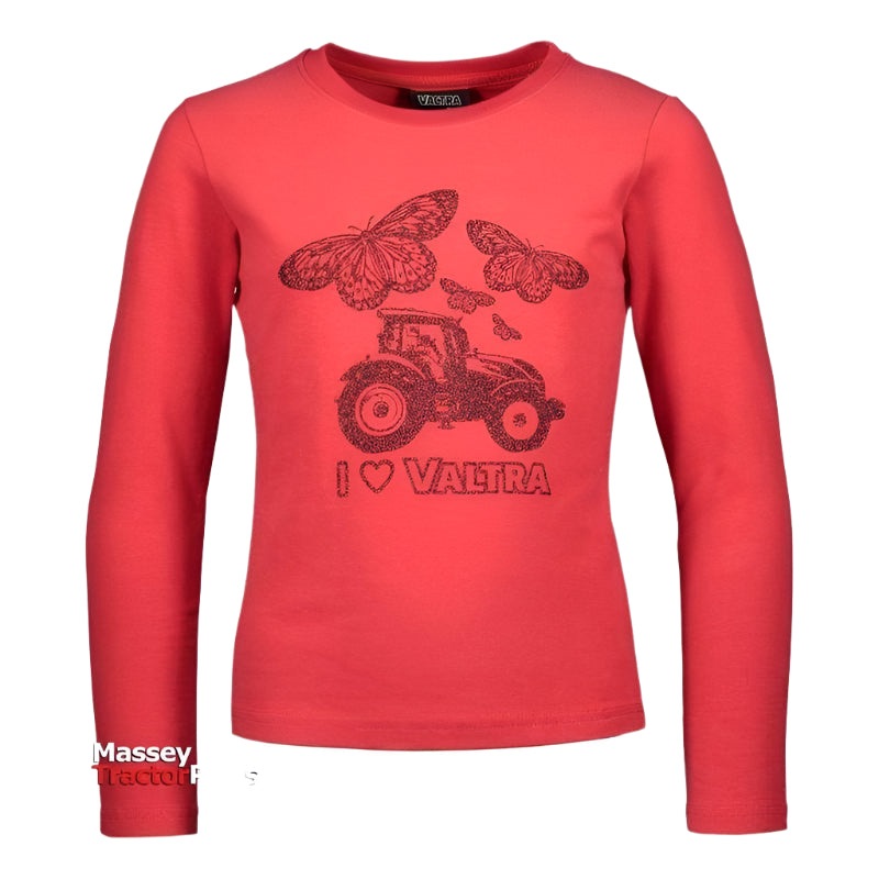 Valtra Girls’ Longsleeve Shirt  Soft & Stylish with Glitter Print | V4280651