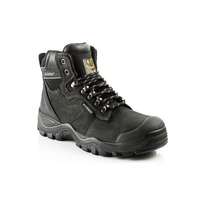 Buckler Buckshot Safety Boots  Black Waterproof Steel Toe Work Boots | BSH009BK