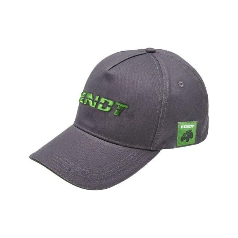 Fendt Grey Cap  3D Embroidered Logo & Green Piping | X991016122000
