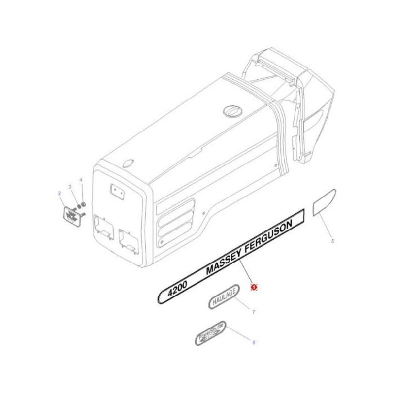 *STOCK CLEARANCE* – Massey Ferguson R/H 4270 Decal 3807913M1 | OEM Cab Graphic | 4200 Series