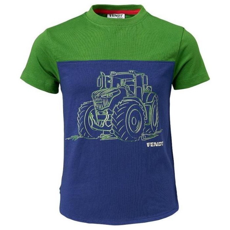 Fendt Kids Green & Blue T-Shirt  1050 Vario Print | X99102012C