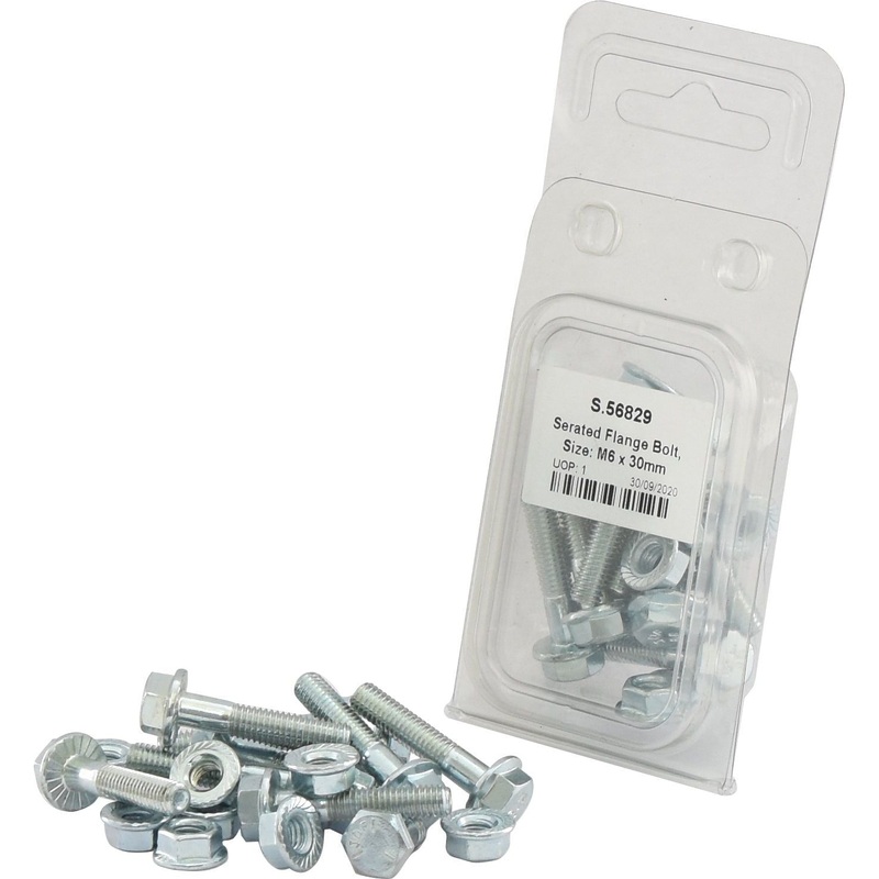 Serated Flange Bolt, M6x30mm | Sparex Part No.S.56829