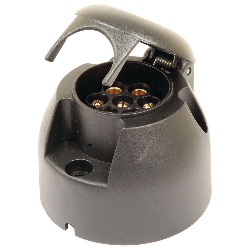 7 Pin Trailer Socket Female with Spade Connectors (Plastic) 12v | Sparex Part No.S.31356