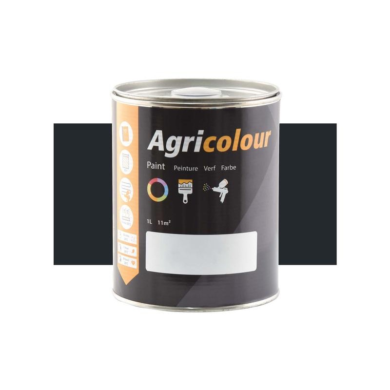 Agricolour – Black Gloss Paint 1L Tin – Sparex Part No. S.89599