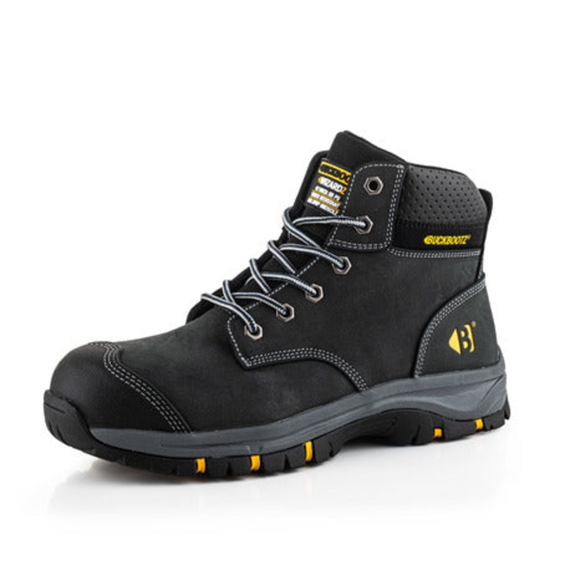 Buckbootz WIZL1BLK Nubuckz Lace Boot  Safety Rated SB PS