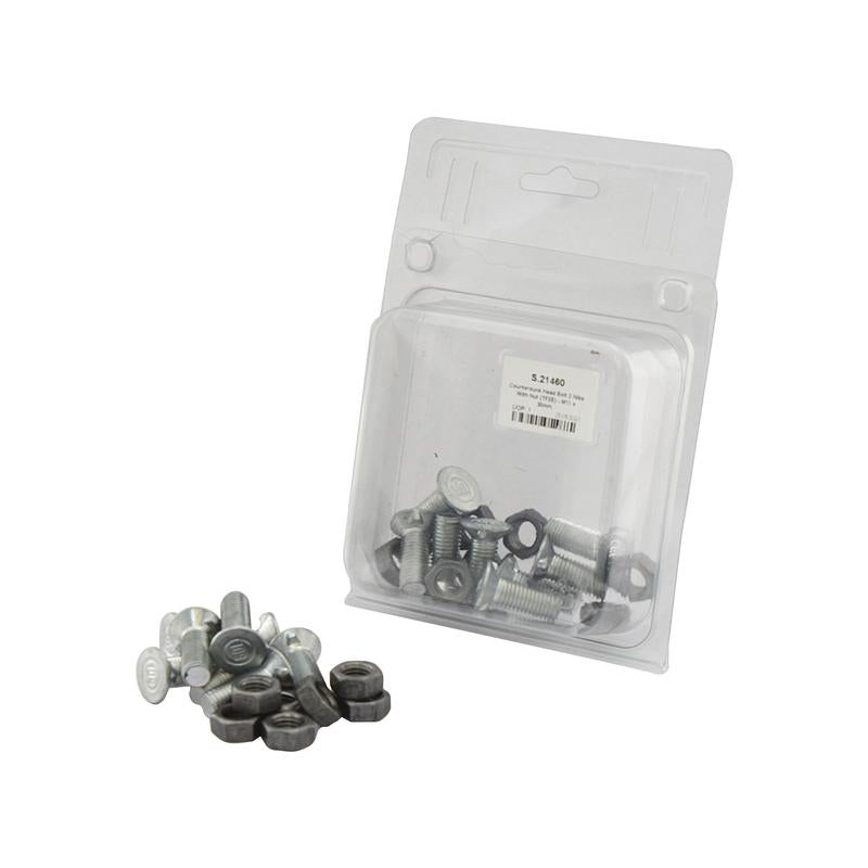 Countersunk Head Bolt 2 Nibs With Nut (TF2E) – M11 x 30mm, Tensile strength 10.9 (8 pcs. Agripak) – Sparex Part No. S.21460