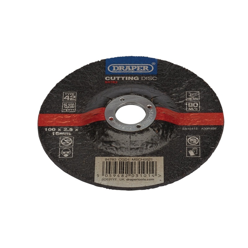 Draper Dpc Metal Cutting Disc, 100 X 2.5 X 16mm – CGD1