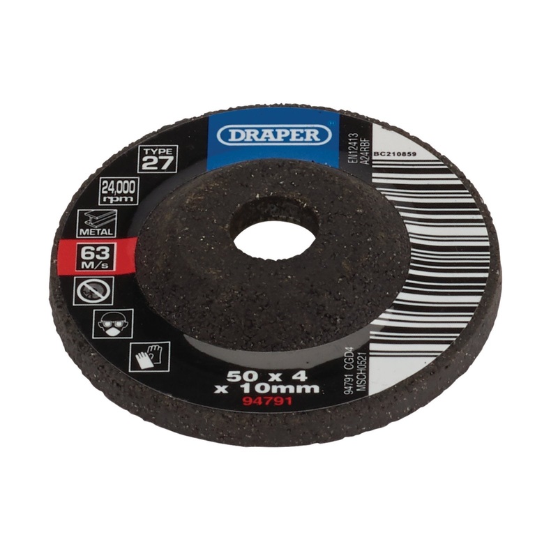 Draper Dpc Metal Grinding Disc, 50 X 4 X 10mm – CGD4