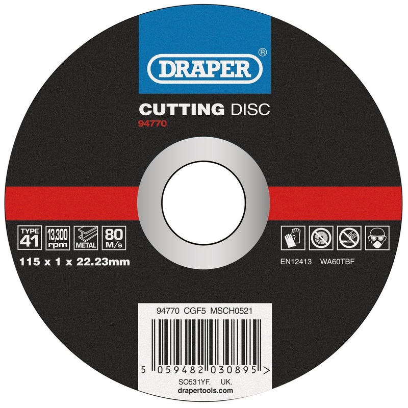 Draper Metal Cutting Disc, 115 X 1 X 22.23mm – CGF5