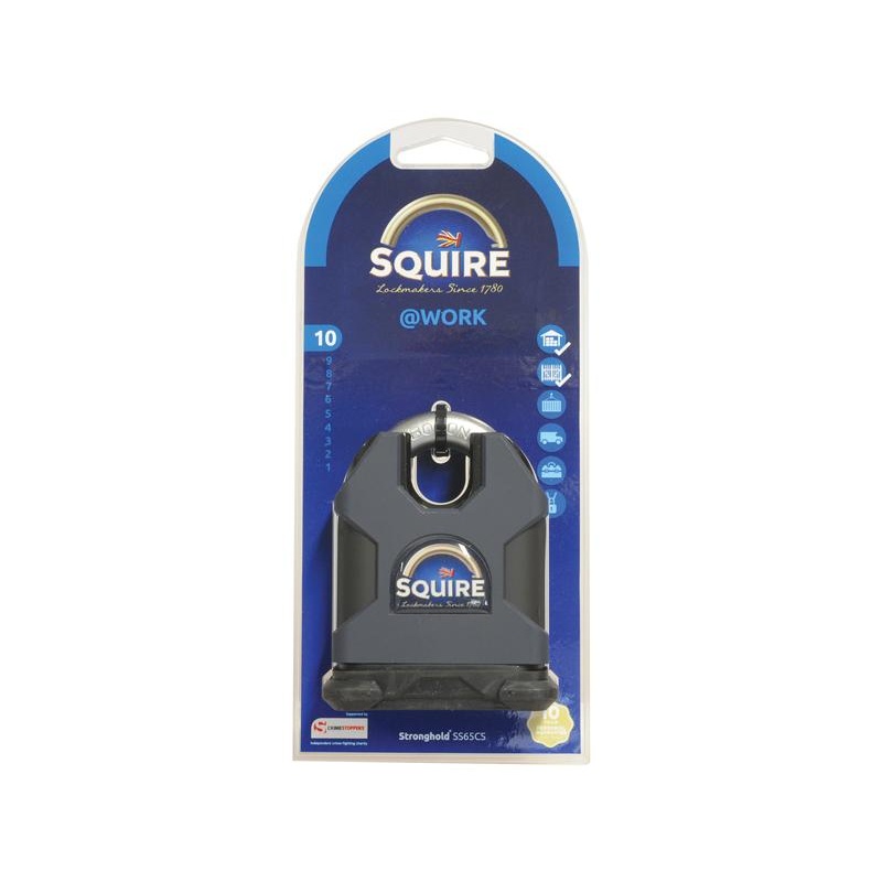 Squire Stronghold Padlock – Key Alike – Hardened Steel, Body width: 65mm (Security rating: 10) – Sparex Part No. S.164745