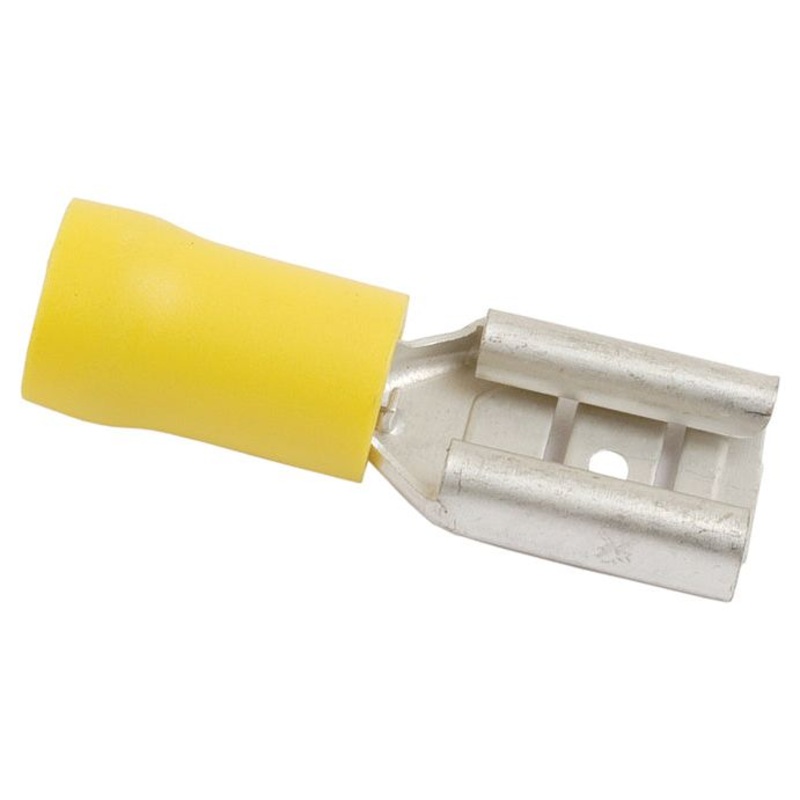 *SPECIAL PRICE* – Pre Insulated Spade Terminal, Standard Grip – Female, 9.5mm, Yellow (4.0 – 6.0mm) – S.11181